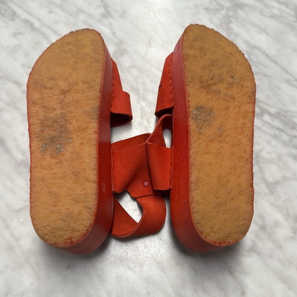 Bryr Studio Jesse Leather Platform Wooden Sandal Orange-Red Size 39/9 - Picture 8 of 12